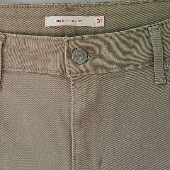 Levi's Women's Mid Rise Skinny Cropped Jeans - Tan - Picture 2 of 5